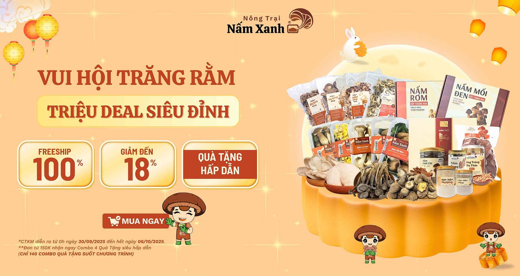 CTKM Trung Thu 2025 tại Nông Trại Nấm Xanh
