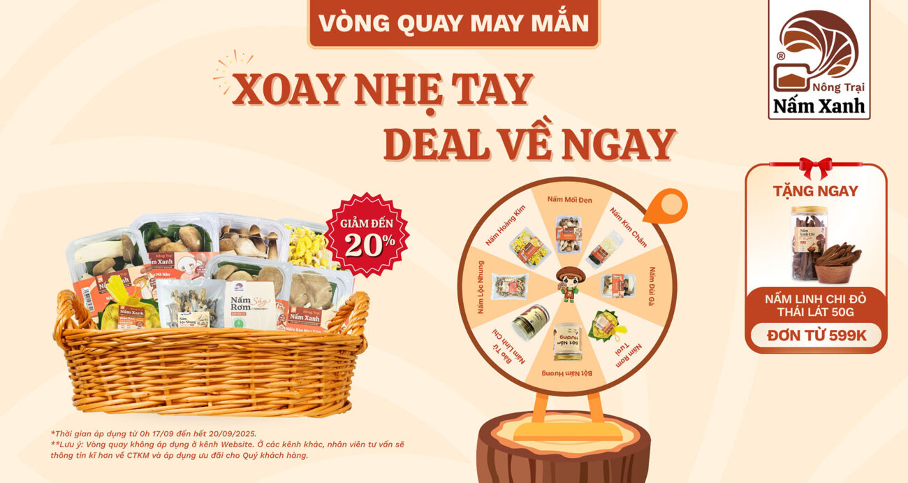 CTKM Vòng Quay May Mắn tại Nấm Xanh