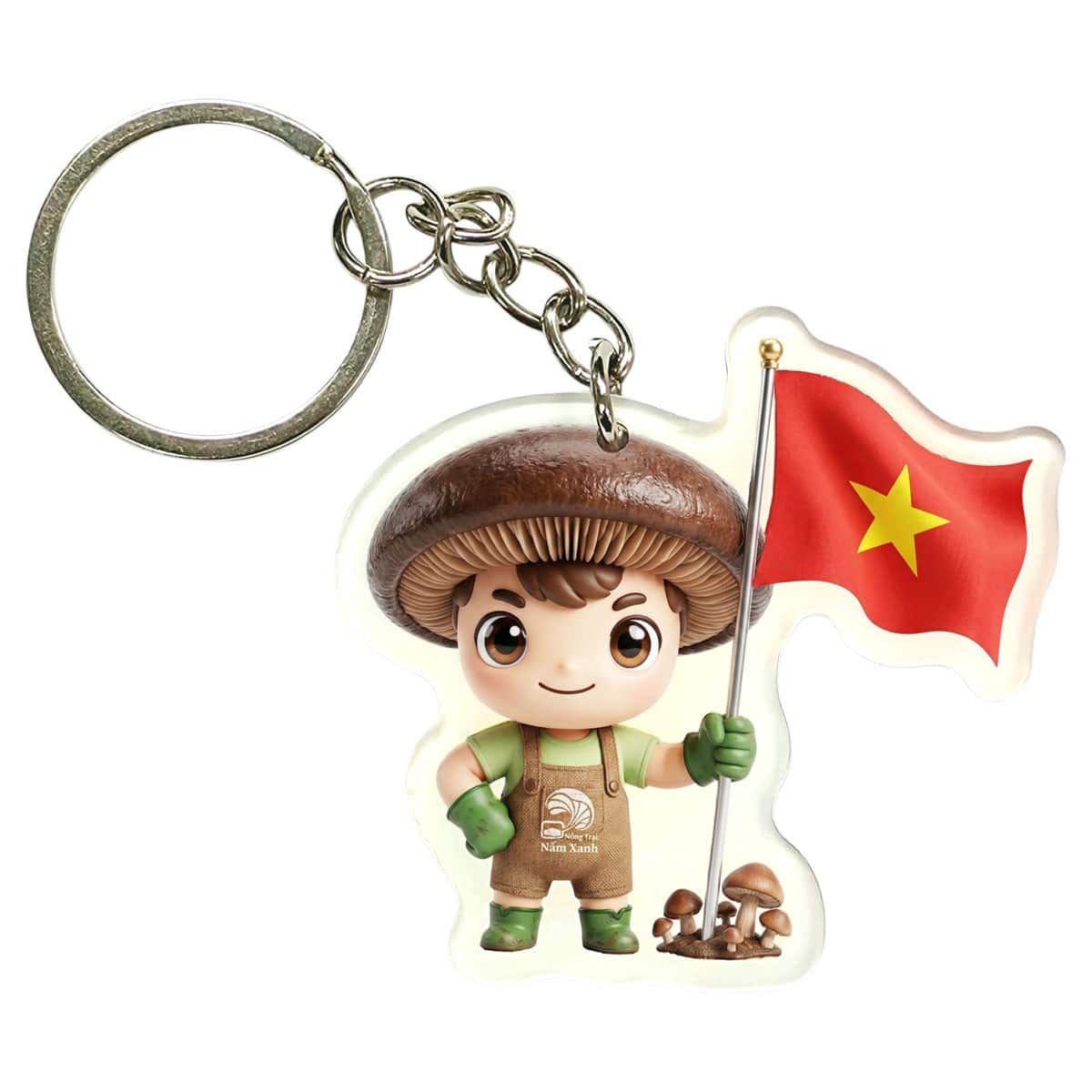 Móc Khóa Mascot Nấm Khỏe Yêu Nước Móc Khóa Mascot Nấm Khỏe Yêu Nước